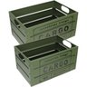 Jogo 2 Caixas Organizadora Decorativa Home&co Metal Verde - 2