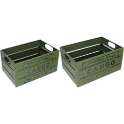 Jogo 2 Caixas Organizadora Decorativa Home&co Metal Verde - 1