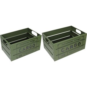 Jogo 2 Caixas Organizadora Decorativa Home&co Metal Verde
