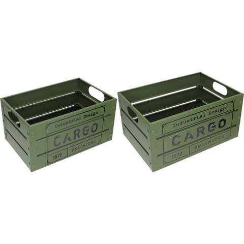 Jogo 2 Caixas Organizadora Decorativa Home&co Metal Verde