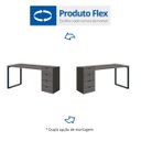 Ver imagem 6 de Mesa para Escritório Diretor Frame com Gaveteiro 4 Gavetas 150cm Industrial Kappesberg Carvalho E Munique