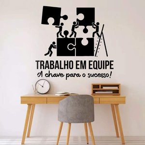Adesivo de Parede Frase Trabalho em Equipe-Extra Grande 98x93cm