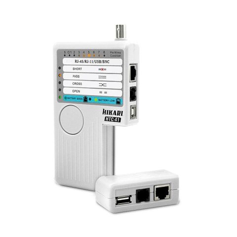 Testador de Cabos Multifuncional Htc-41 Cnectores Rj-45-rj-11, Cabo Coaxial Bnc e Usb