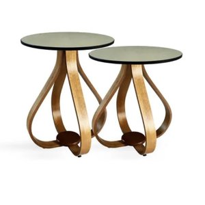 Kit Mesa Canto Gota Mel/ Espelhada Alt 60cm e 70cm C/tampo 50cm e 60cm