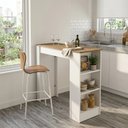 Ver imagem 7 de Balcao Bancada Cozinha Ilha Gourmet Americana 90cm 3 Prateleiras Branco/Mel - Mademovel