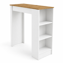 Ver imagem 3 de Bancada Ilha Gourmet Americana 90cm 2 Prateleiras Bologna Branco/Marrom - Mademovel