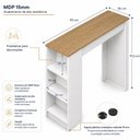 Ver imagem 4 de Bancada Ilha Gourmet Americana 90cm 2 Prateleiras Bologna Branco/Marrom - Mademovel