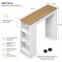 Ver imagem 6 de Balcao Bancada Cozinha Ilha Gourmet Americana 90cm 3 Prateleiras Branco/Mel - Mademovel