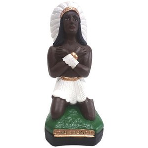 Imagem Caboclo Pena Branca Aj Escultura Gesso Estatua 20 Cm