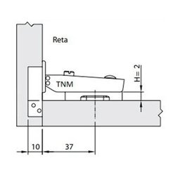 4pçs Dobradiça Caneco Pressão Reto Porta Armário Móveis 35mm - 6