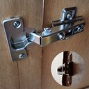 Ver imagem 3 de 4pçs Dobradiça Caneco Pressão Reto Porta Armário Móveis 35mm