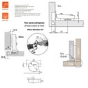 Ver imagem 7 de 4pçs Dobradiça Caneco Pressão Reto Porta Armário Móveis 35mm