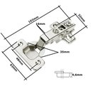 Ver imagem 2 de 4pçs Dobradiça Caneco Pressão Reto Porta Armário Móveis 35mm