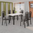 Ver imagem 1 de Conjunto de Mesa Tubular com 6 Cadeiras Lara Preto