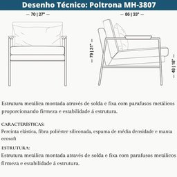 Poltrona com Braços Herval Mh-3807 Composê Estofado Bege C Assento Marrom a Base Metalica Grafite - 5 Poltrona com Braços Herval Mh-3807 Composê Estofado Bege C Assento Marrom a Base Metalica Grafite - 5