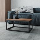 Ver imagem 2 de Mesa de Centro com Tubos Quadrados de Aço Carbono Pintado e Tampo de Madeira em MDP Easy Pozza Móveis