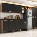 Ver imagem 1 de Armário Cozinha Modulada Completa 298cm Pequim Top Multimóveis Mp3769 Madeirado/preto