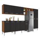 Ver imagem 2 de Armário Cozinha Modulada Completa 298cm Pequim Top Multimóveis Mp3769 Madeirado/preto