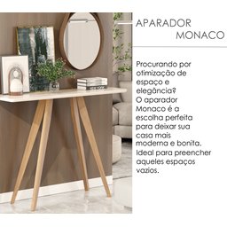 Aparador Retrô Decorativo Sala de Estar Pés Madeira Tampo Mdf Off White - 2