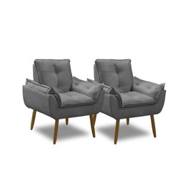 Kit 2 Poltronas Decorativas Opala Recepção Luxo Confortável - 2