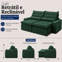 Ver imagem 3 de Sofá Petra Retrátil Reclinável 210m - Verde