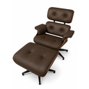 Ver imagem 1 de Poltrona Charles Eames com Puff - Couro Café 285 - Pau-Ferro