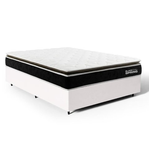 Cama Box com Colchão de Molas Ensacadas Pillow Top Black Spring D70 Casal 138cm