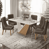 Mesa de Jantar Retangular Ariel 180 Cm Cor Carvalho Europeu/granite - Dj Móveis - 2