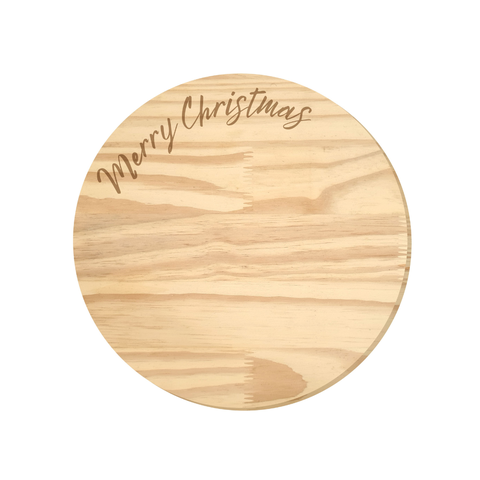 Centro de Mesa em Pinus Frase Natal 25x25cm