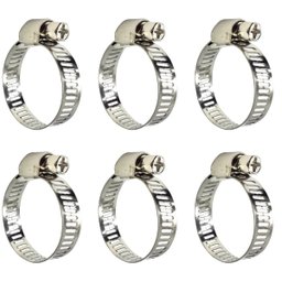 Abraçadeira Aço Inox Rosca Sem Fim 1" Polegada 16 - 25mm Reforçada | Kaza Inteligente | Kit 06 Un - 1