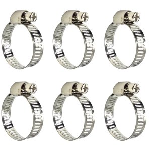Abraçadeira Aço Inox Rosca Sem Fim 1" Polegada 16 - 25mm Reforçada | Kaza Inteligente | Kit 06 Un