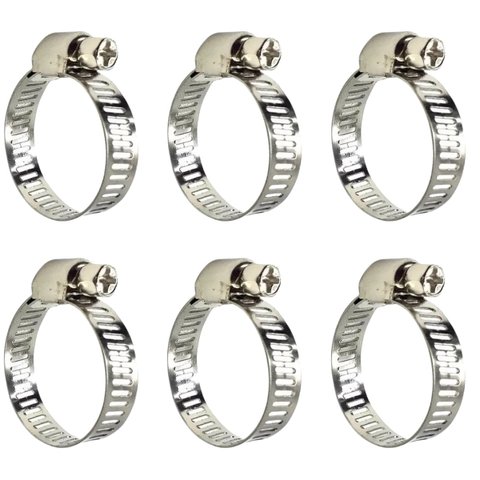 Abraçadeira Aço Inox Rosca Sem Fim 1" Polegada 16 - 25mm Reforçada | Kaza Inteligente | Kit 06 Un