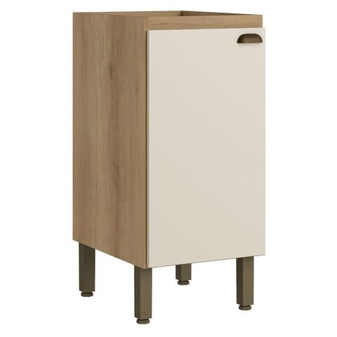 Balcão 40 Cm com 1 Porta sem Tampo Finesse Capuccino Off White- Thb