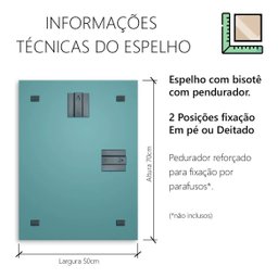 Espelho Retangular Bisotê 70x50cm - 2