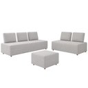 Ver imagem 2 de Sofá 6 Lugares para Sala de Estar Living Modular Adah M03 Linho Cinza - Lyam Decor