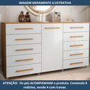 Ver imagem 5 de Cômoda para Quarto 10 Gavetas e 1 Porta Imperial Marrom/Freijó/Off White