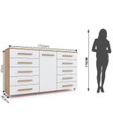 Ver imagem 3 de Cômoda para Quarto 10 Gavetas e 1 Porta Imperial Marrom/Freijó/Off White
