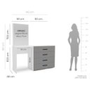 Ver imagem 3 de Cômoda Penteadeira Valência 4 Gavetas Espelho 149x160cm Cinza/Branco 250803