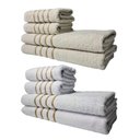 Ver imagem 1 de Kit 8 Toalhas Grossas e Grandes Montreal 4 Banhos 4 Rostos Bege+branco