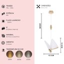 Ver imagem 2 de Pendente Borboleta P Dourado Polido Led 4w 3 Cores 3000k 4000k 6500k Bivolt Design Moderno