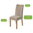 Ver imagem 7 de Conjunto Sala de Jantar Mesa Apogeu 120 Tampo Vidro Off White com 4 Cadeiras Apogeu - Lopas Amendoa 