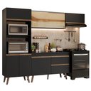 Ver imagem 4 de Cozinha Completa Pieta 8 Portas 1 Gaveta MDP 260cm Preta Madesa