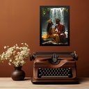 Ver imagem 2 de Quadro Decorativo Xangô e Oxum 45x34cm - com Vidro:moldura Preta