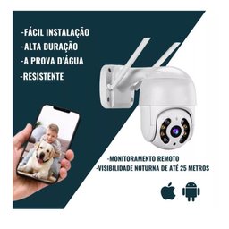 Câmera Ip Wifi Inteligente Externa Prova D'água Infravermelho Hd 1080p Branca - 5