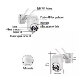 Câmera Ip Wifi Inteligente Externa Prova D'água Infravermelho Hd 1080p Branca - 4