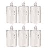 Jogo 6 Mini Velas Eletrônica Cristal Led Branco Quente 7,7cm - Art Christmas - 1