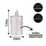 Jogo 6 Mini Velas Eletrônica Cristal Led Branco Quente 7,7cm - Art Christmas - 4