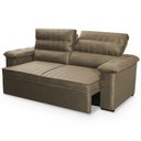 Ver imagem 4 de Sofá Retrátil Reclinável 3 Lugares com Molas 2,00m Quantum Suede Velut Tabaco - King House