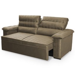 Sofá Retrátil Reclinável 3 Lugares com Molas 2,00m Quantum Suede Velut Tabaco - King House - 4 Sofá Retrátil Reclinável 3 Lugares com Molas 2,00m Quantum Suede Velut Tabaco - King House - 4