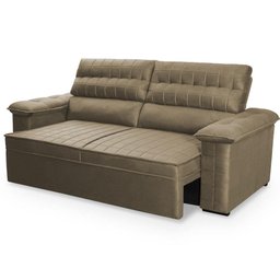 Sofá Retrátil Reclinável 3 Lugares com Molas 2,00m Quantum Suede Velut Tabaco - King House - 9 Sofá Retrátil Reclinável 3 Lugares com Molas 2,00m Quantum Suede Velut Tabaco - King House - 9